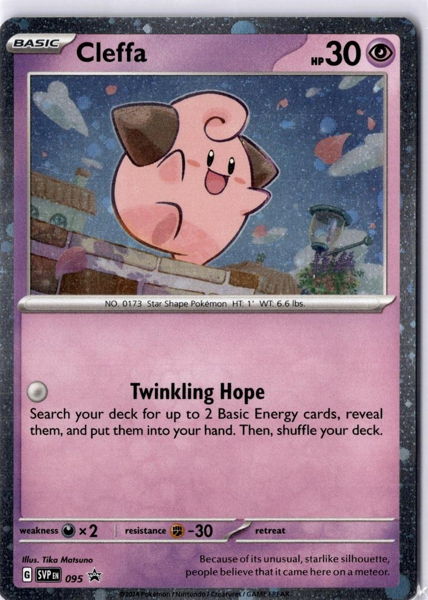 2024 Pokemon Temporal Forces TEF THREE PACK BLISTER #095 Cleffa front