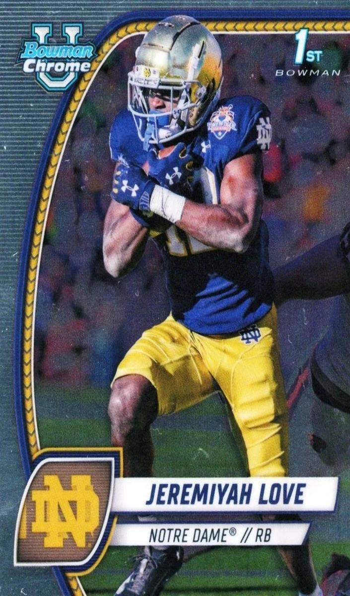 2024 Bowman Chrome University Jeremiyah Love #100 card