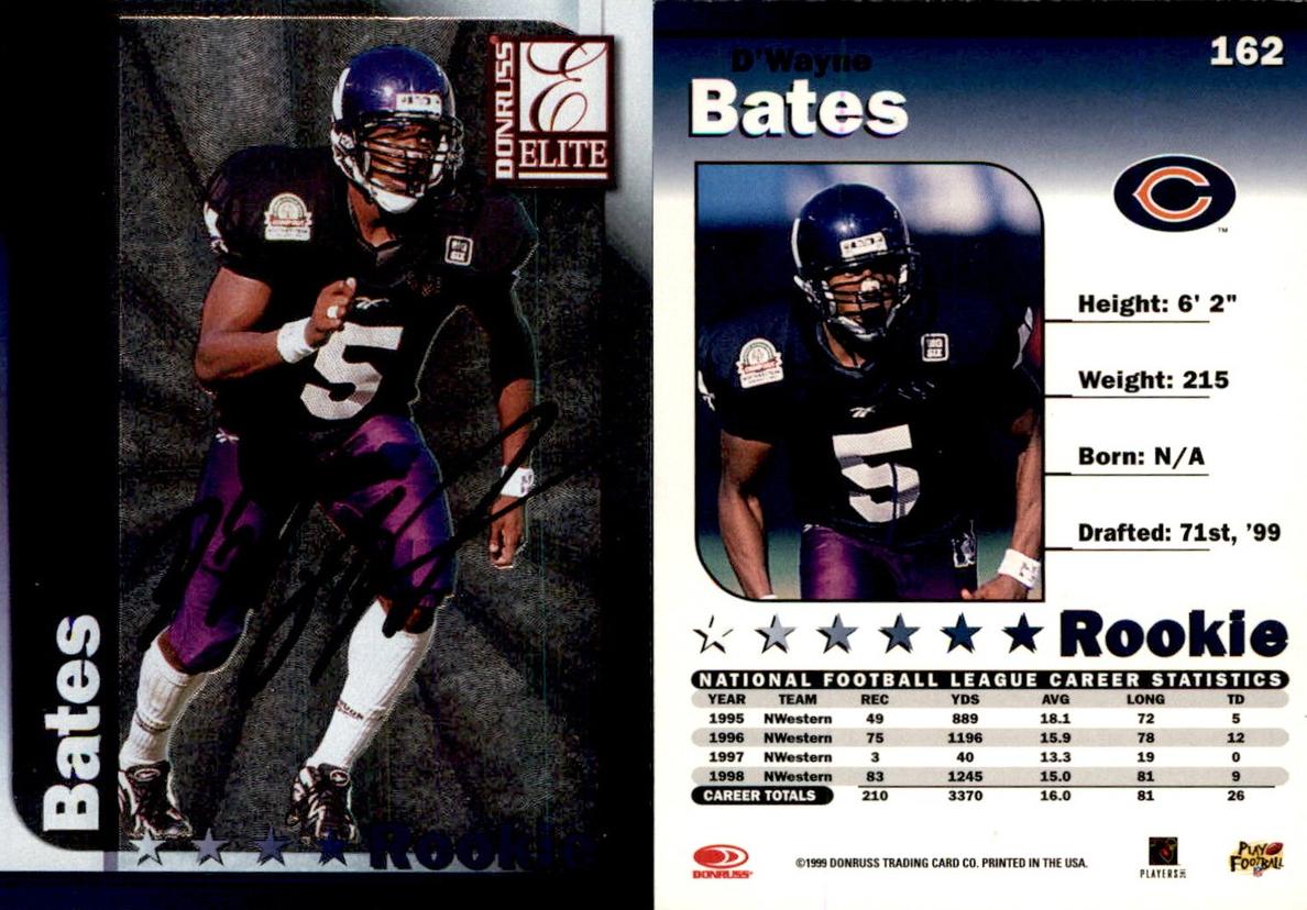 1999 Donruss Elite D'Wayne Bates #162 card