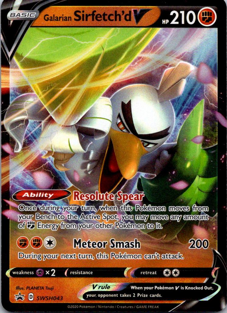 Galarian Sirfetch'd V 2020 Pokemon SWSH Black Star Promo Galarian Sirfetch'd V Box