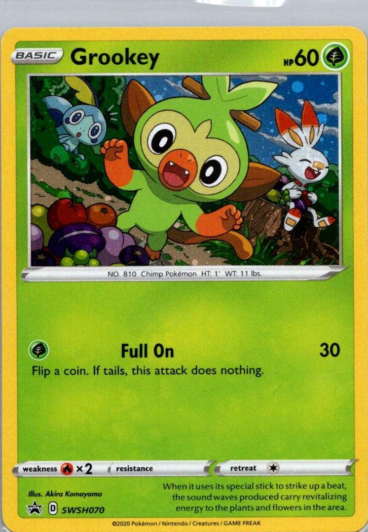 Grookey 2020 Pokemon SWSH Black Star Promo Single Pack Blisters Holo