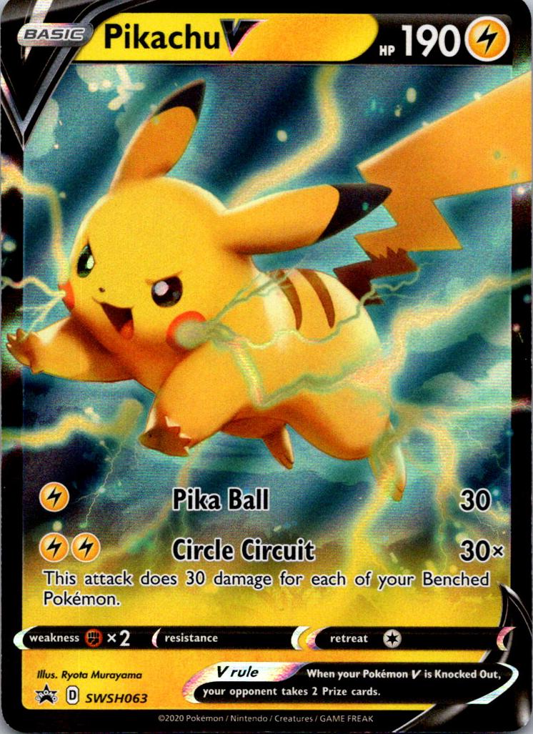 2020 Pokemon Black Star Promo V POWERS TINS #063 Pikachu front