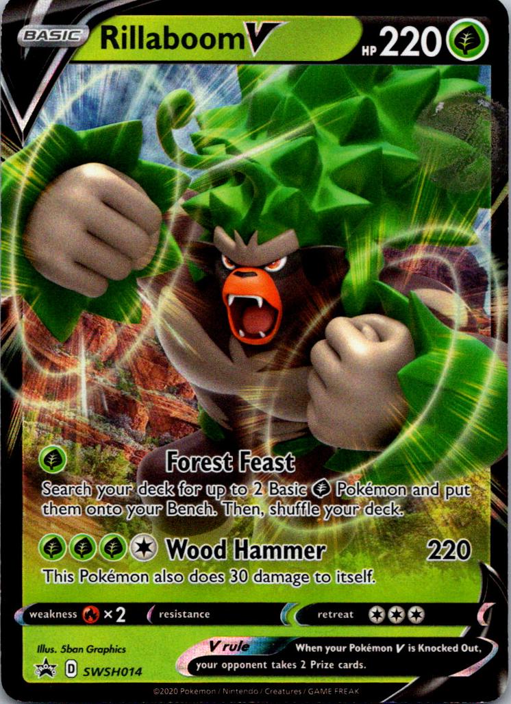 Rillaboom V 2020 Pokemon SWSH Black Star Promo Galar Partners Tins