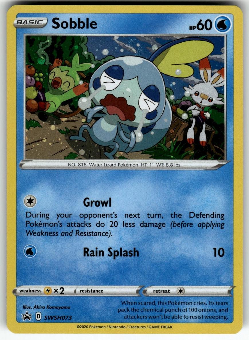 Sobble 2020 Pokemon SWSH Black Star Promo Three Blisters Pack Holo