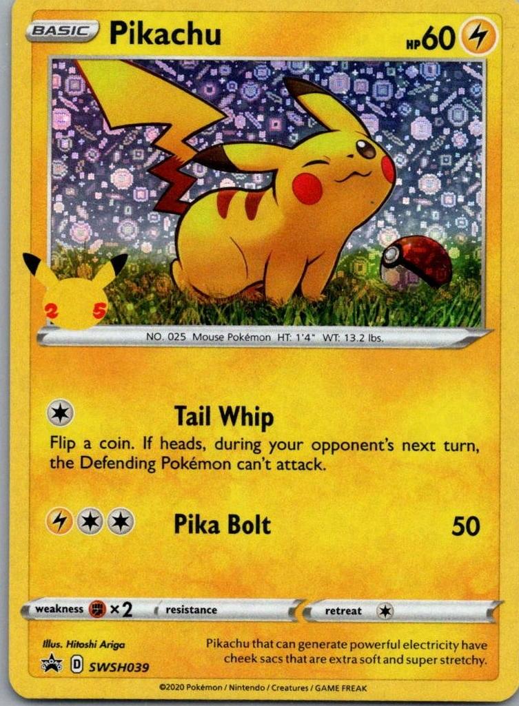 2020 Pokemon Black Star Promo Holo #039 Pikachu front