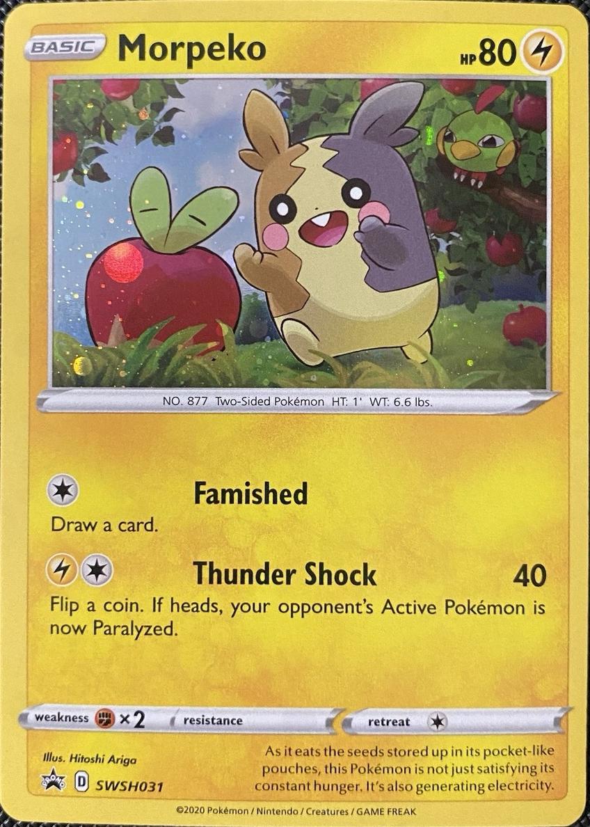 Morpeko 2020 Pokemon SWSH Black Star Promo Morpeko Pin Collection Holo