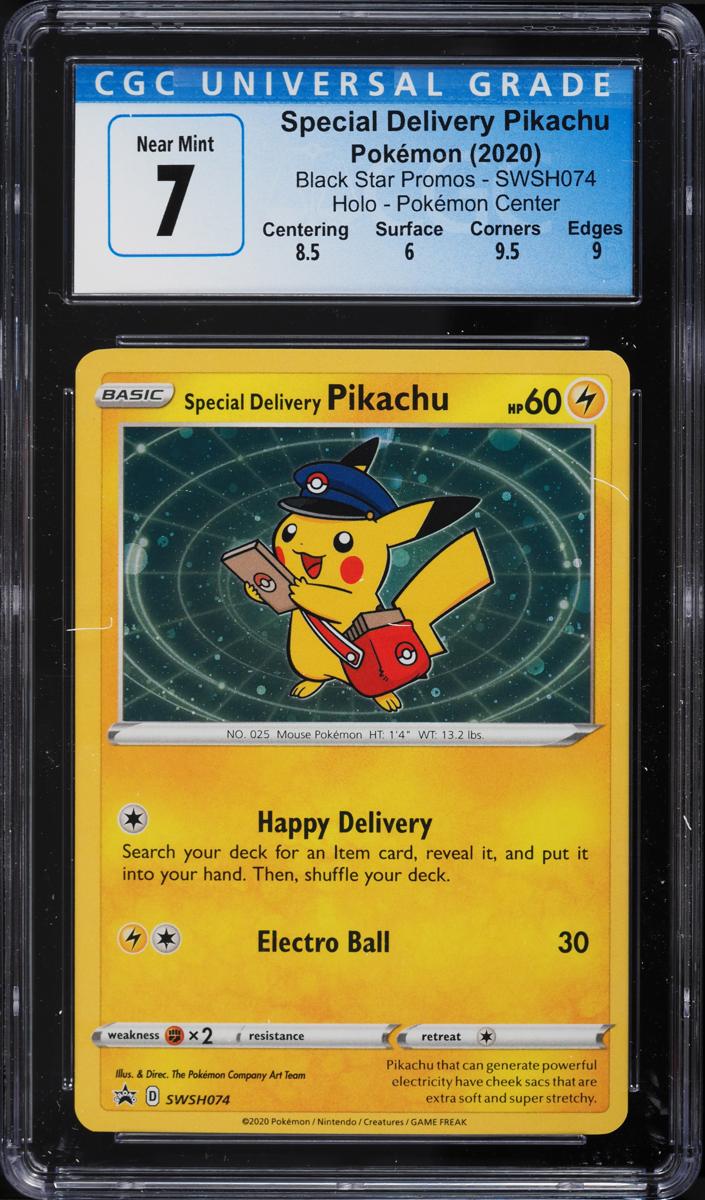 Special Delivery Pikachu 2020 Pokemon SWSH Black Star Promo Pokemon Center Canada Holo