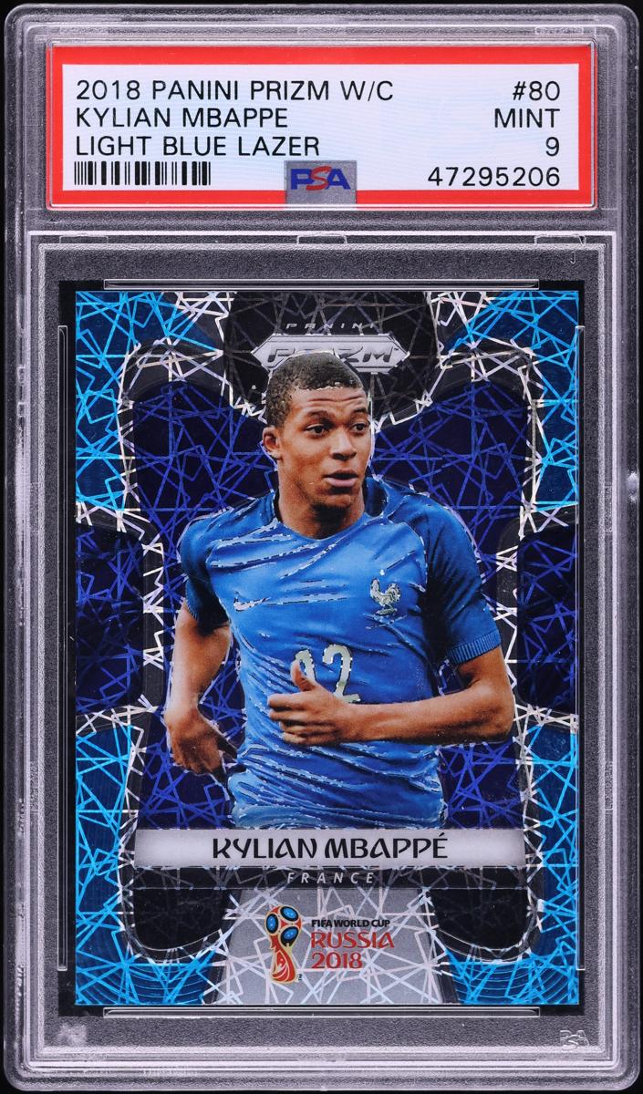 2018 Panini Prizm World Cup Kylian Mbappe [Light Blue Lazer Prizm] #80 card