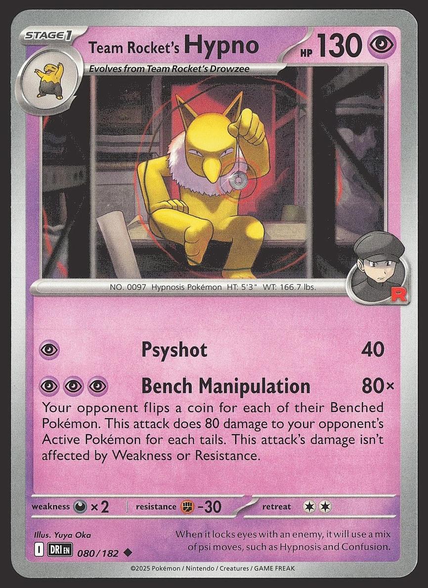 Team Rocket's Hypno 2025 Pokemon Scarlet & Violet Destined Rivals