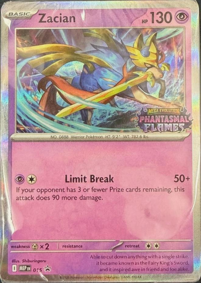 Zacian 2025 Pokemon Mega Evolution Phantasmal Flames Promo
