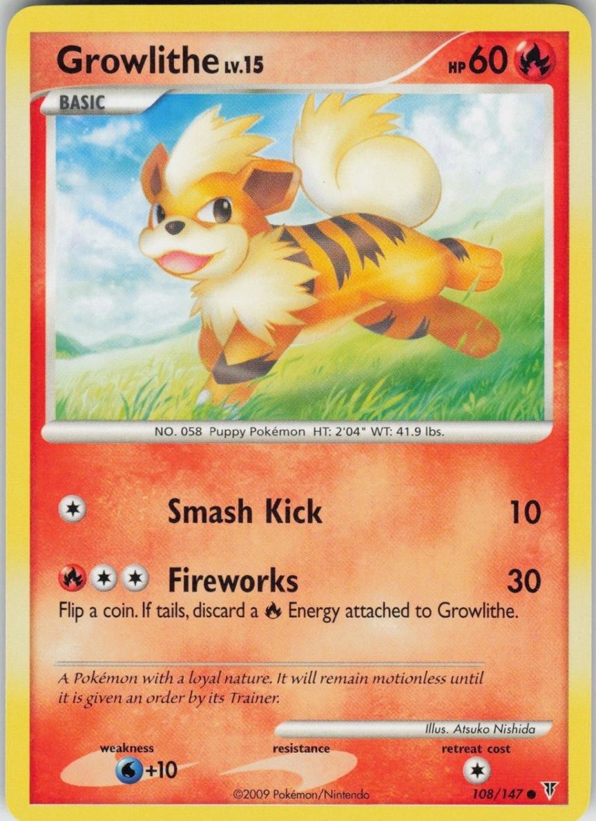 Growlithe 2009 Pokemon Platinum Supreme Victors