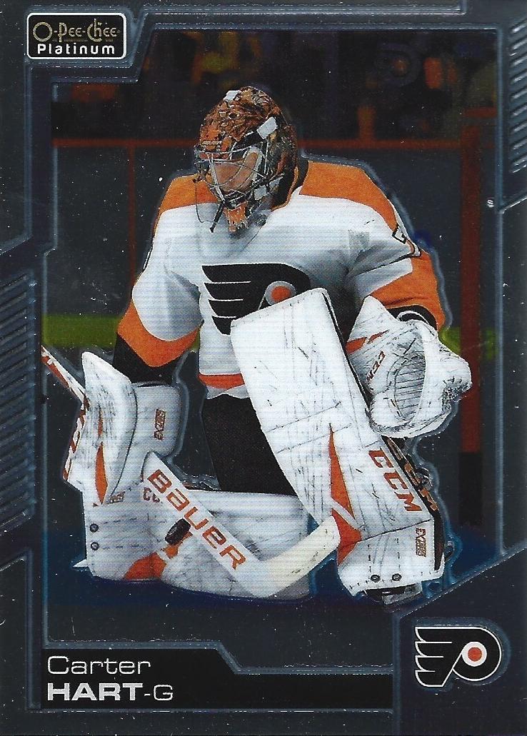 2020 O-Pee-Chee Platinum Carter Hart [Orange Checkers] #16 card