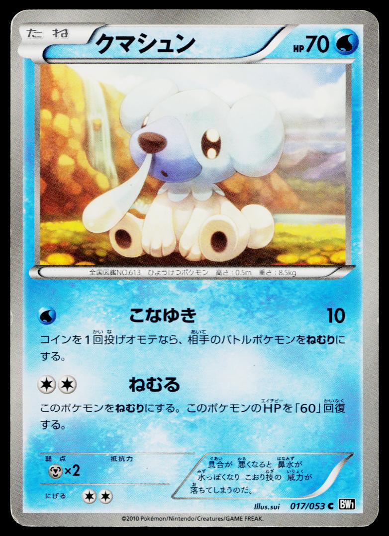 Cubchoo 2010 Pokemon Japanese Black Collection