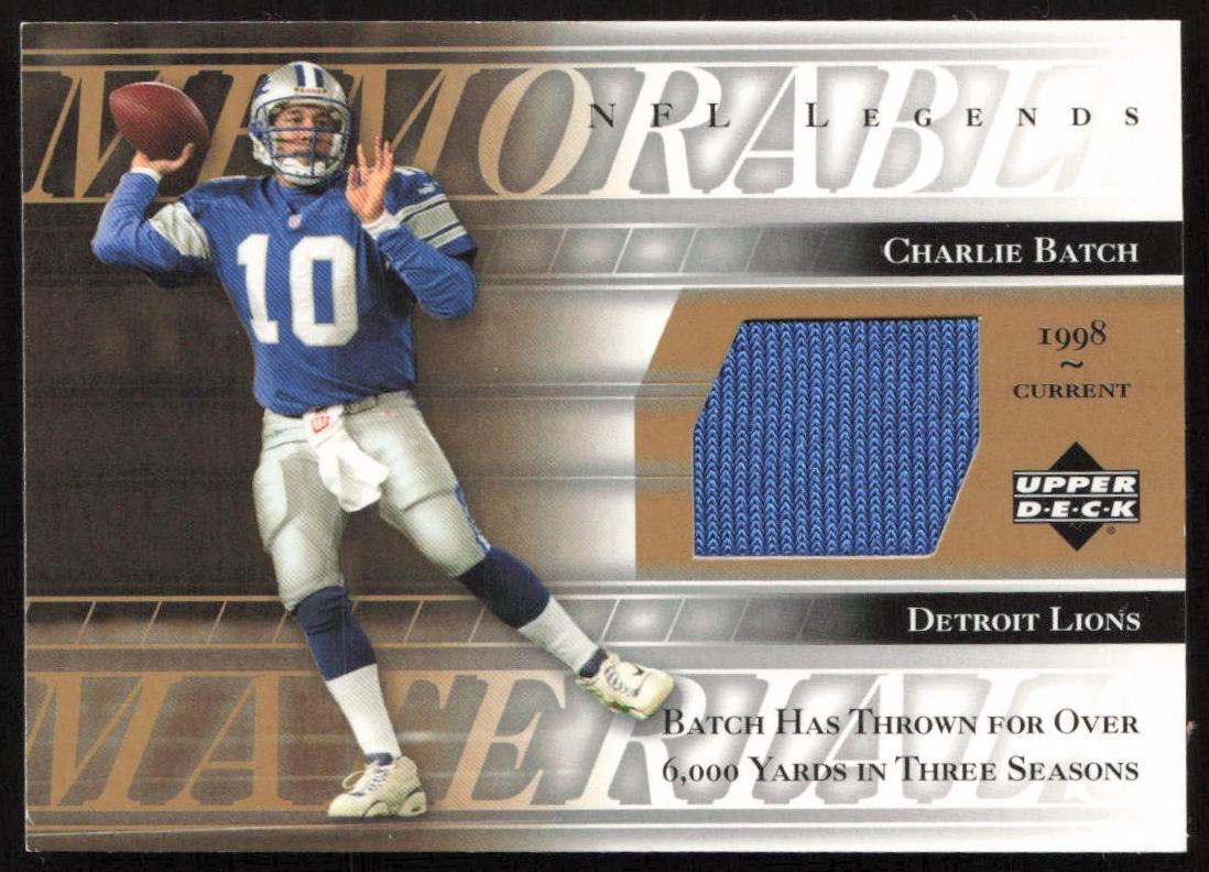 2001 Upper Deck Legends Charlie Batch #MM-CB card