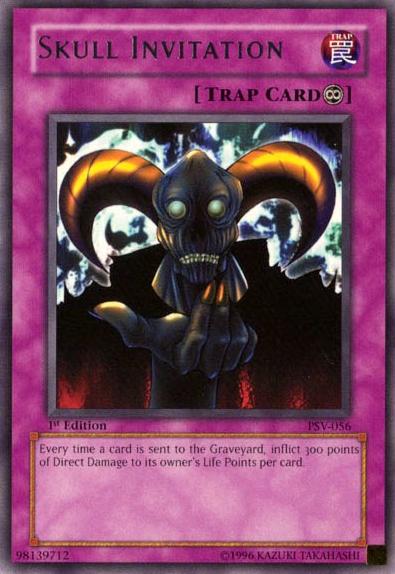 2002 Yu-Gi-Oh! Pharaoh's Servant Pharaohsservant-1 Sted 1st Edition #056 Skull Invitation front