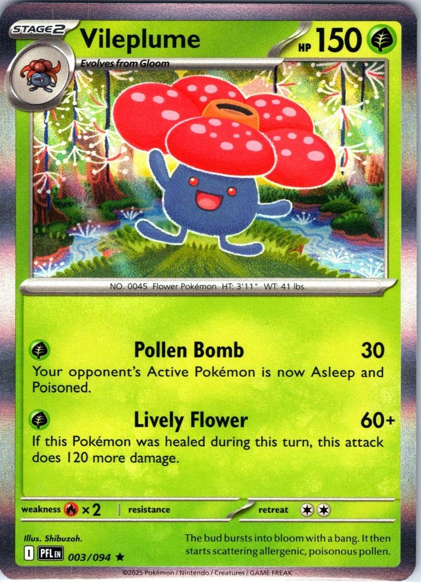 Vileplume 2025 Pokemon Mega Evolution Phantasmal Flames