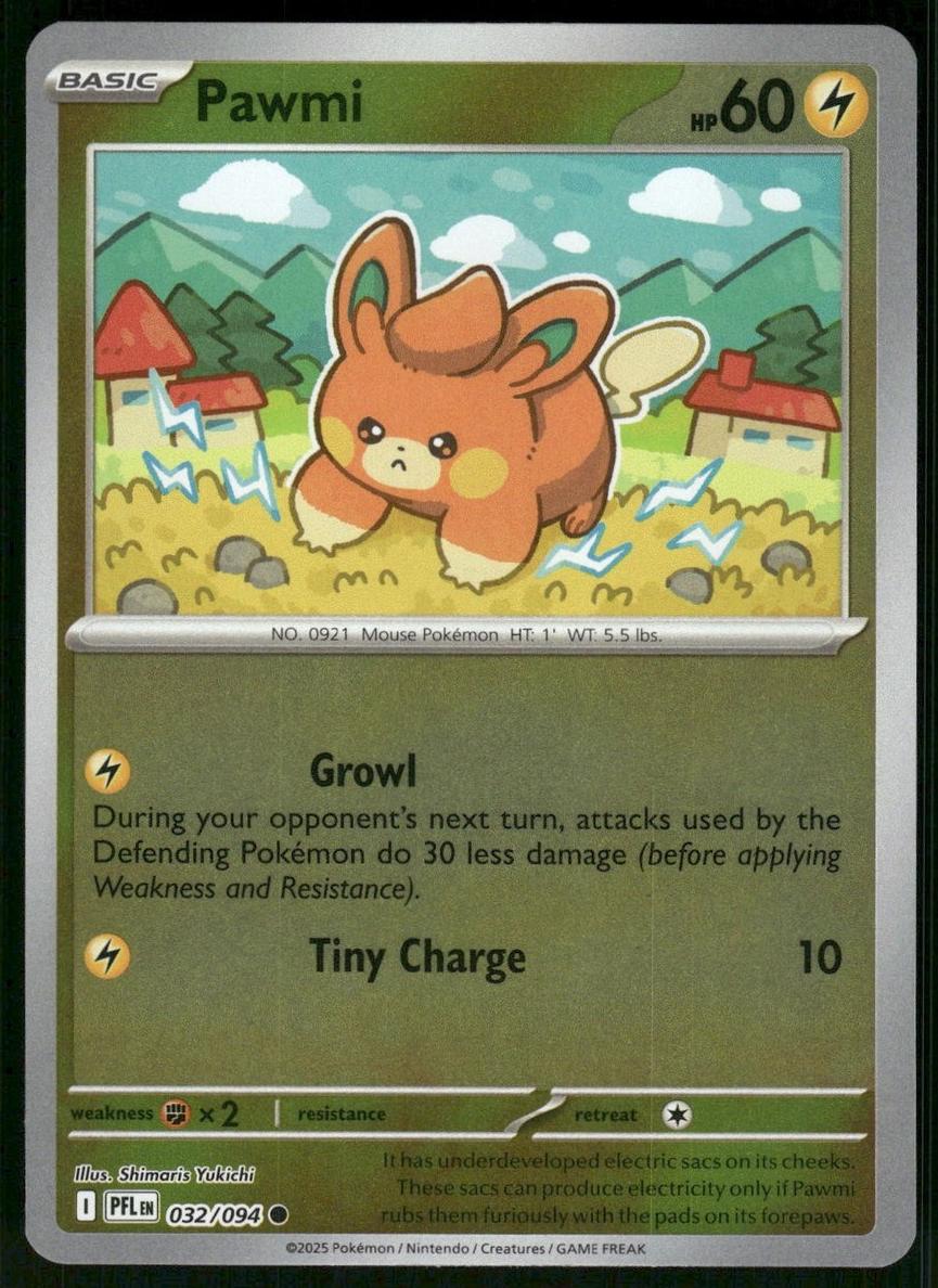 Pawmi 2025 Pokemon Mega Evolution Phantasmal Flames