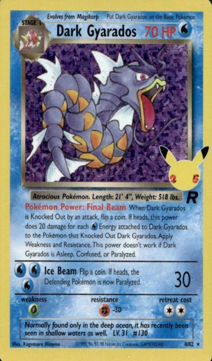 2021 Pokemon Celebrations Classic Coll Team Rocket #8 Dark Gyarados-Holo front