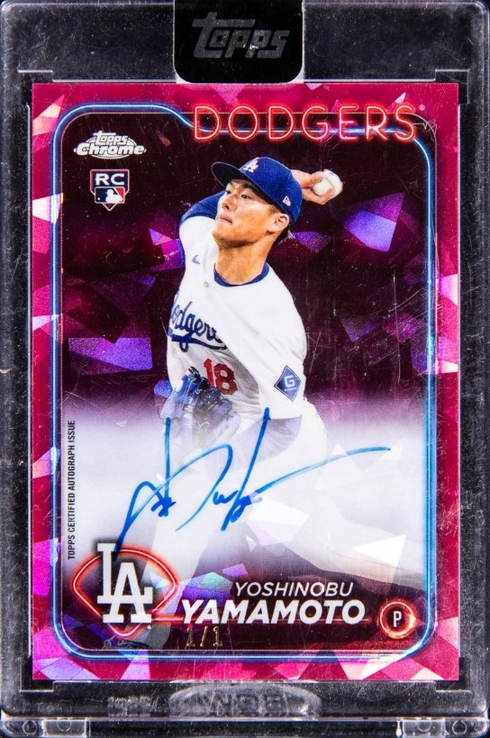 2024 Topps Chrome Update Sapphire Baseball Padparadscha Yoshinobu Yamamoto #USA-YY