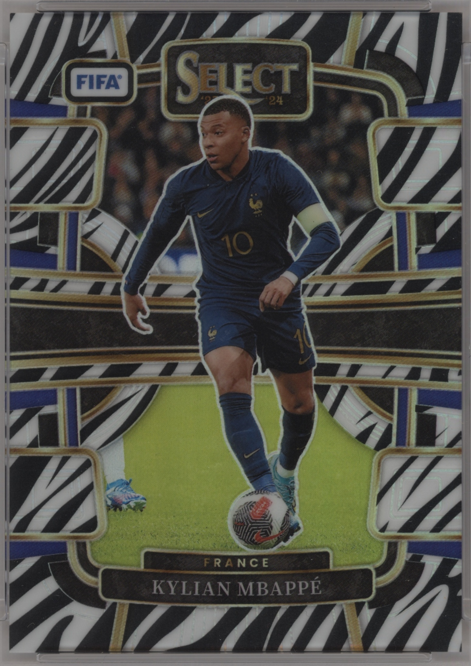 2023 Panini Select FIFA Kylian Mbappe [Zebra] #80 card