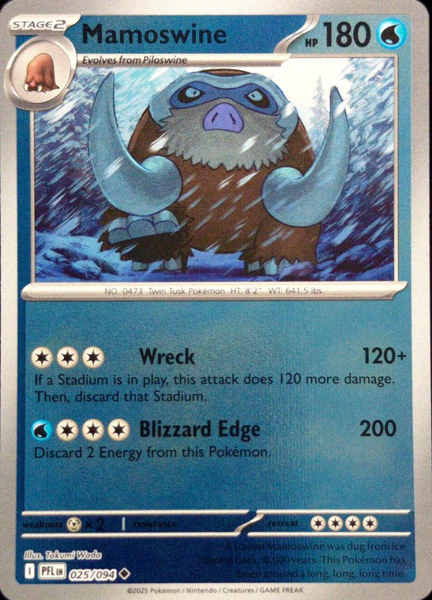 Mamoswine 2025 Pokemon Mega Evolution Phantasmal Flames Reverse Holo