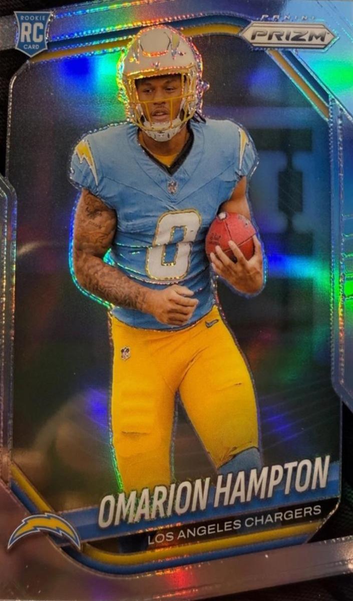 2025 Panini Prizm Omarion Hampton [Autograph Red Wave] #355 card