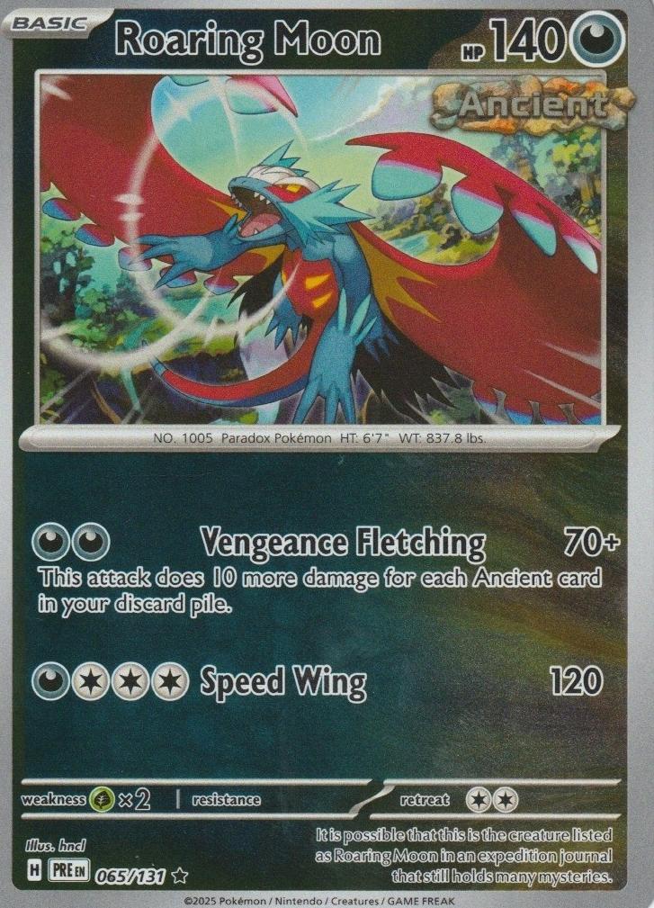Roaring Moon 2025 Pokemon Scarlet & Violet Prismatic Evolutions Reverse Holo