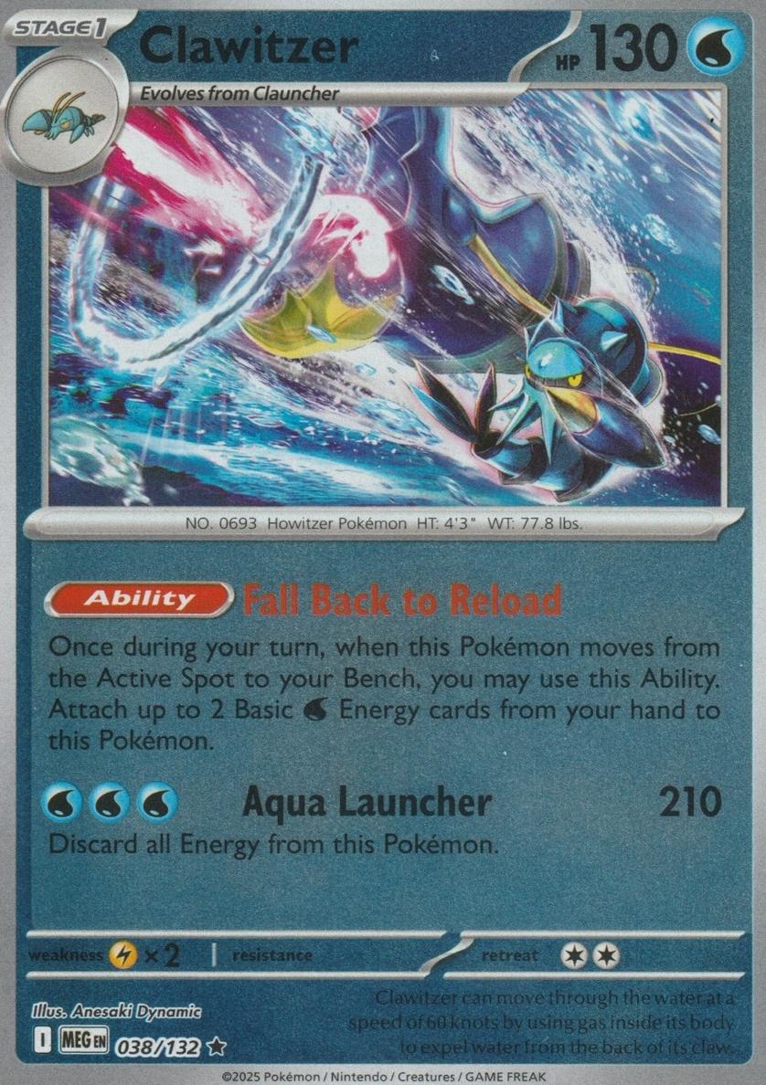 Clawitzer 2025 Pokemon Mega Evolution Reverse Holo