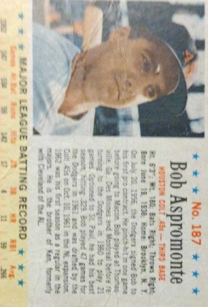 1963 Bob Aspromonte #187