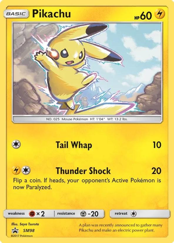 2017 Pokemon SM Black Star Promos Pikachu #SM98 card