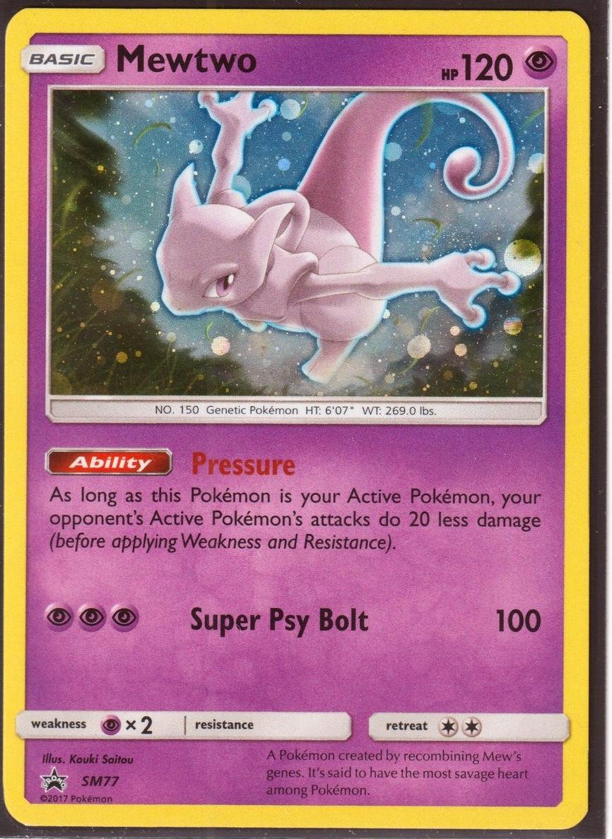 2017 Pokemon SM Black Star Promos Mewtwo #SM77 card
