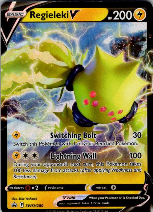 Regieleki V 2023 Pokemon SWSH Black Star Promos Crown Zenith Collections-Regieleki V
