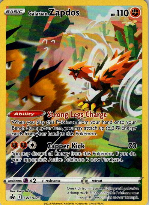 Galarian Zapdos 2023 Pokemon SWSH Black Star Promos Crown Zenith Tin