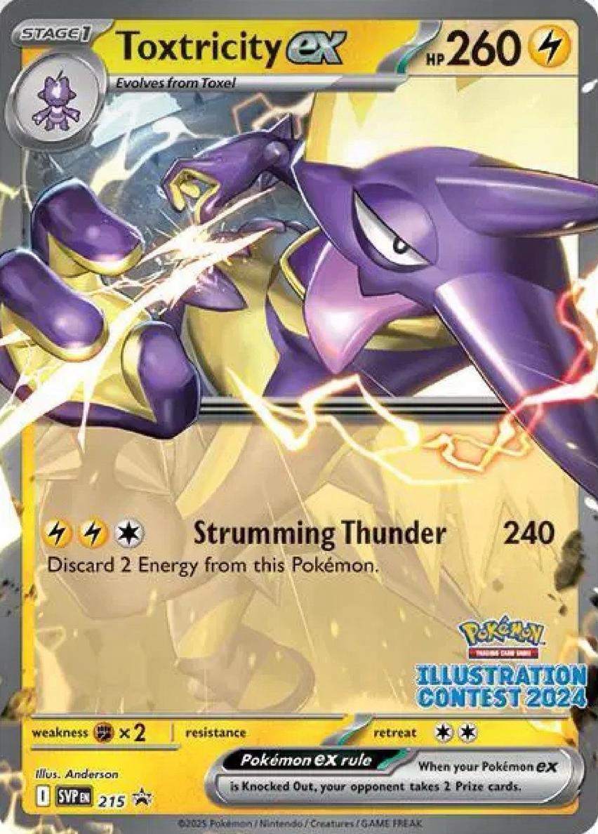 2025 Pokemon Scarlet & Violet Black Star Promos Toxtricity EX #215 card