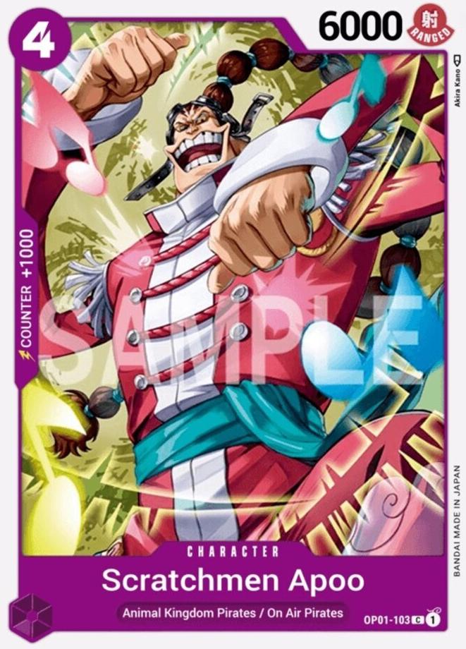 2022 One Piece Romance Dawn Scratchmen Apoo #OP01-103 card