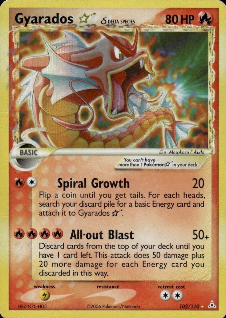 2006 Pokemon EX Holon Phantoms Gold Star #102 Gyarados front