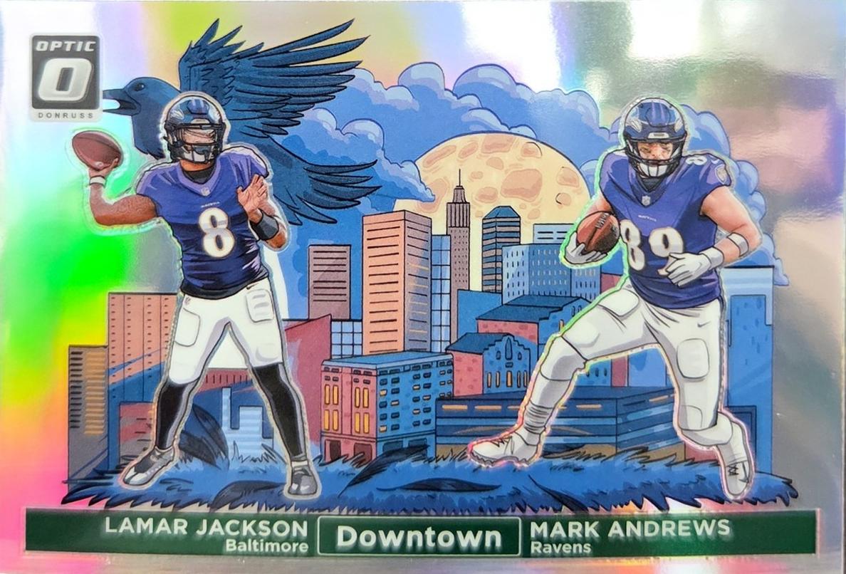 Lamar Jackson 2024 Optic Downtown Football card