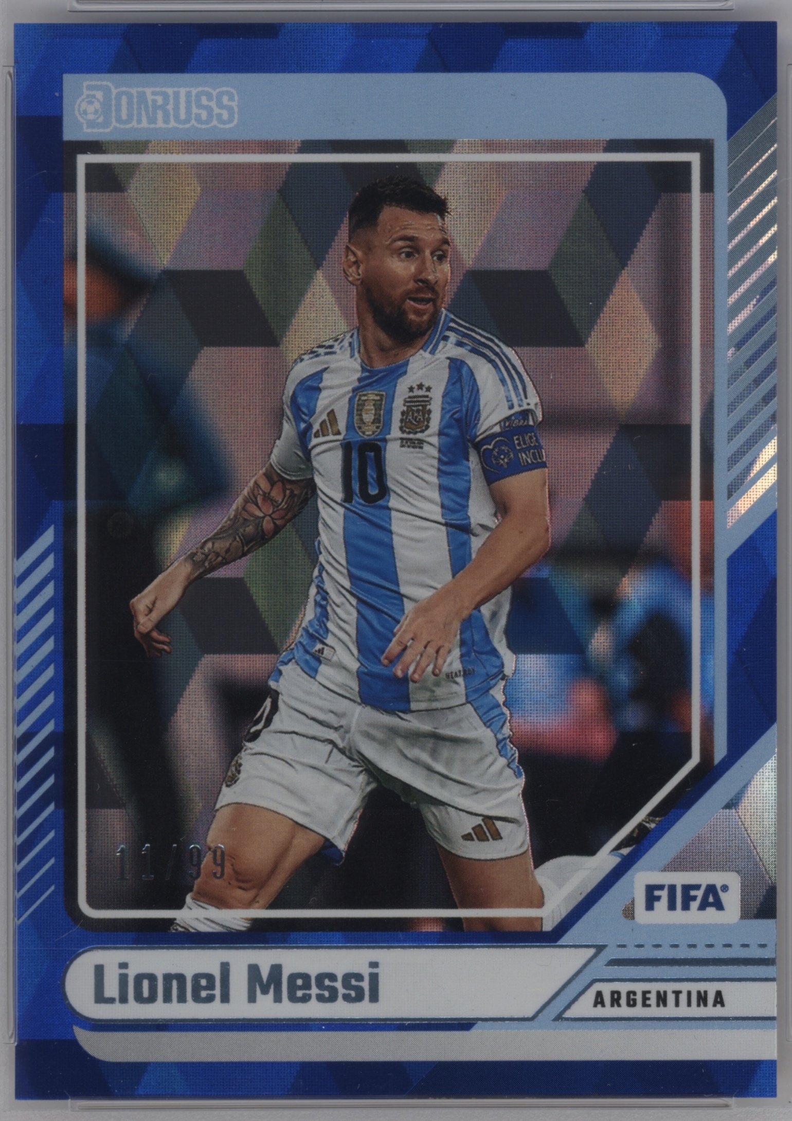 2024 Panini Donruss Lionel Messi [Blue Cubic] #80 card