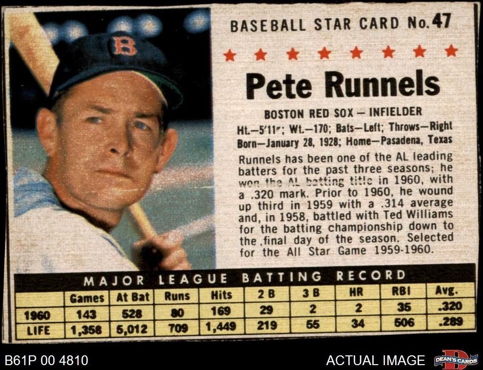 1961 Pete Runnels [Hand Cut] #47