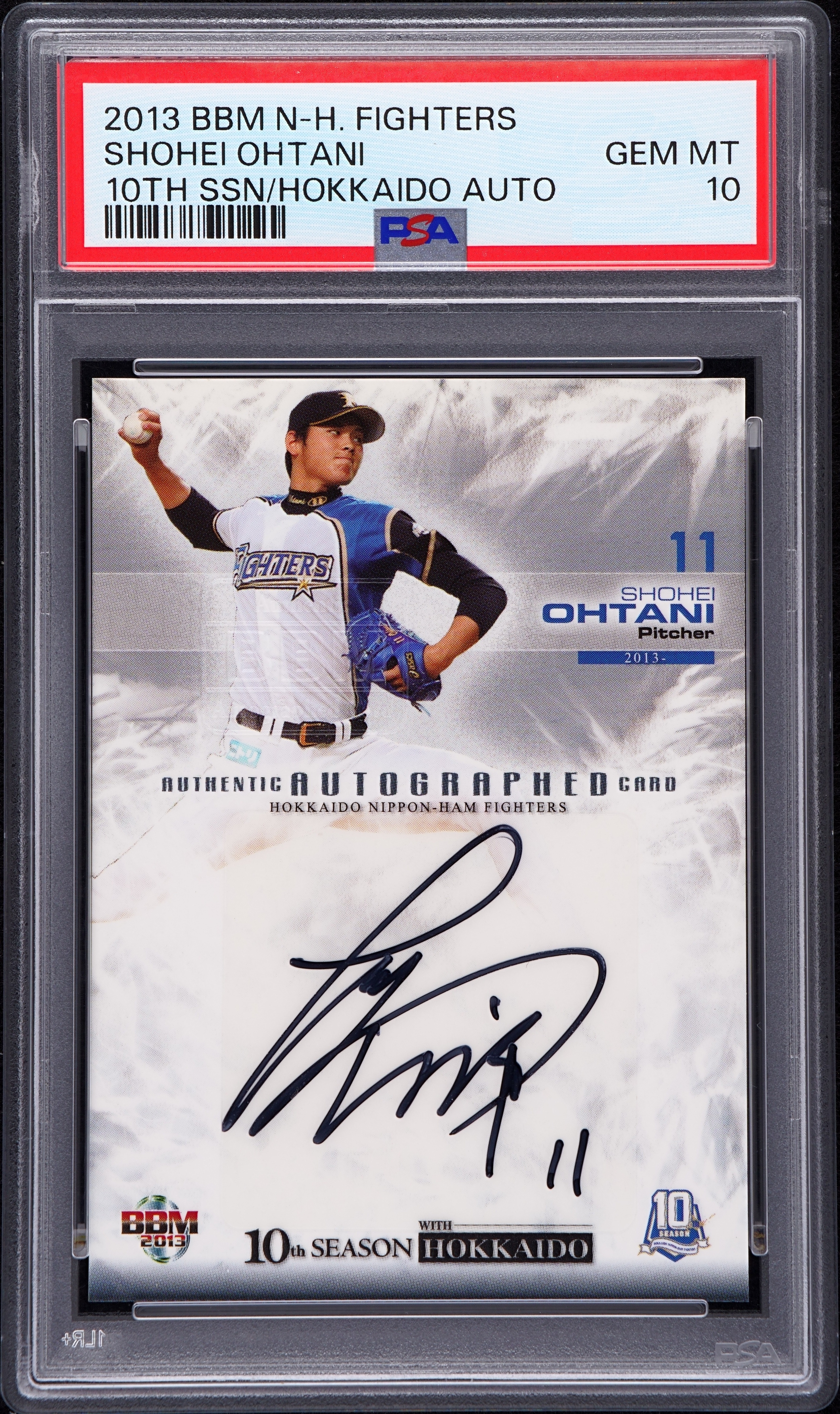 2013 BBM Japan Hokkaido Nippon Ham Fighters Baseball Shohei Ohtani #NNO PSA 10