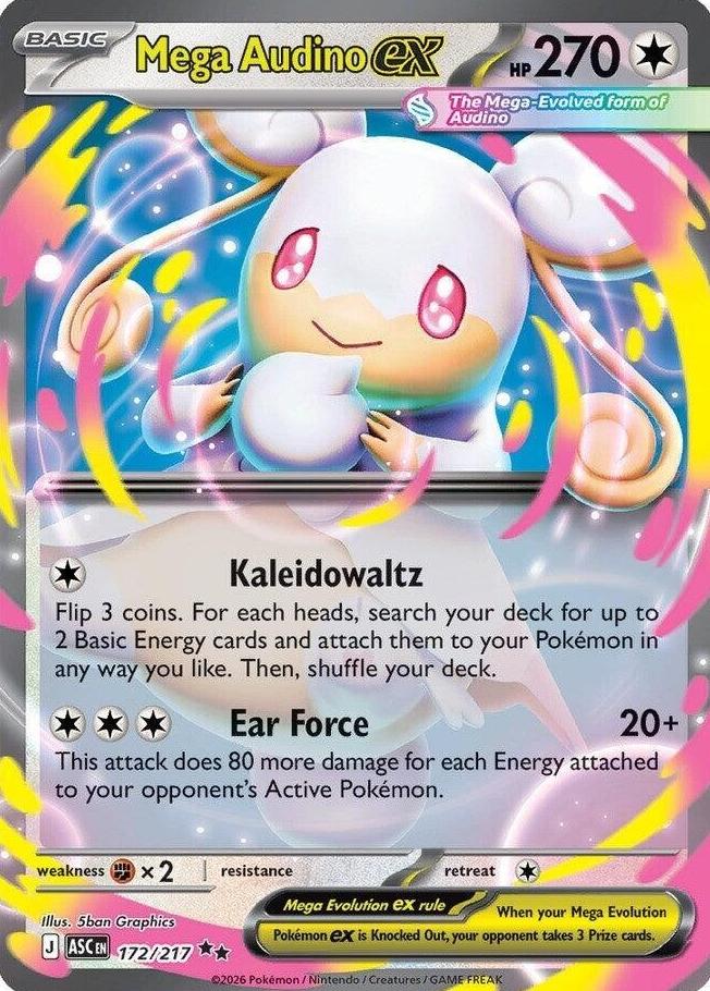 Mega Audino EX 2026 Pokemon Mega Evolution Ascended Heroes