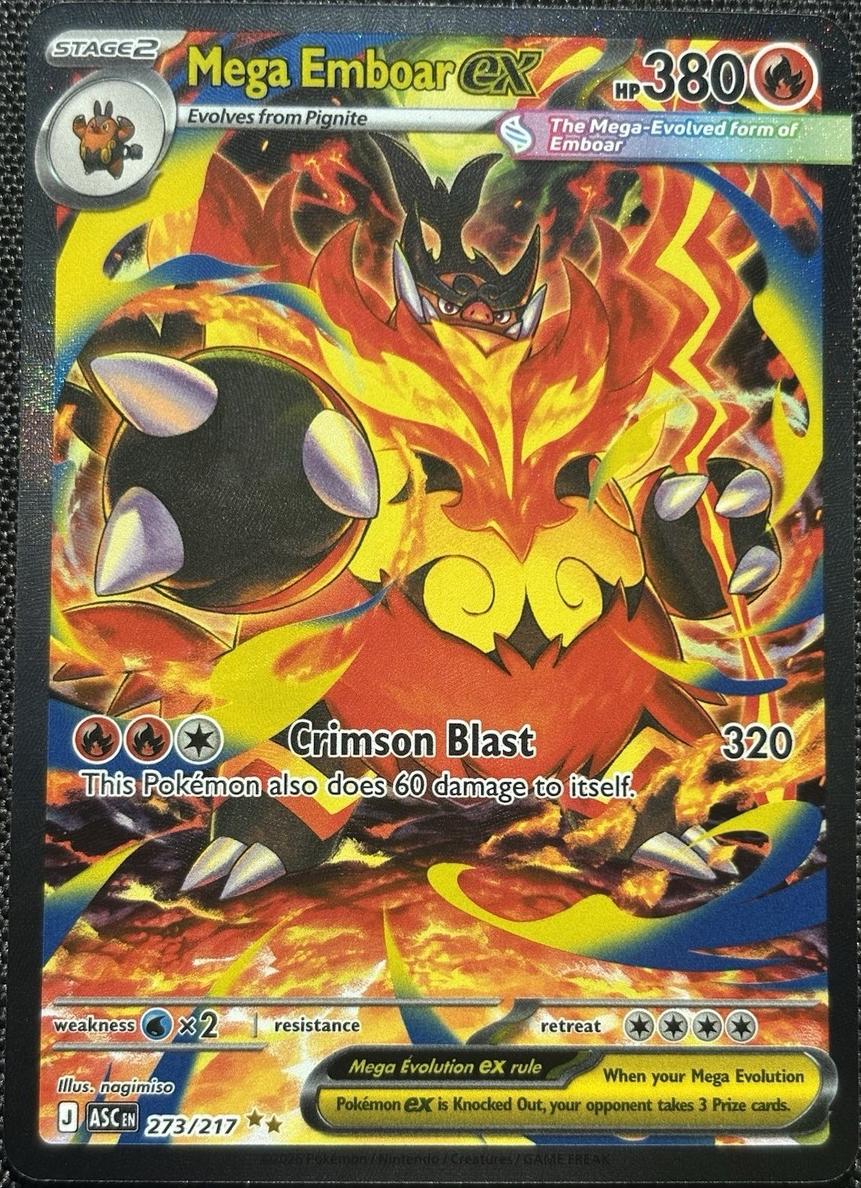 2026 Pokemon SPECIAL ILLUSTRATION RARE #273 Mega Emboar front