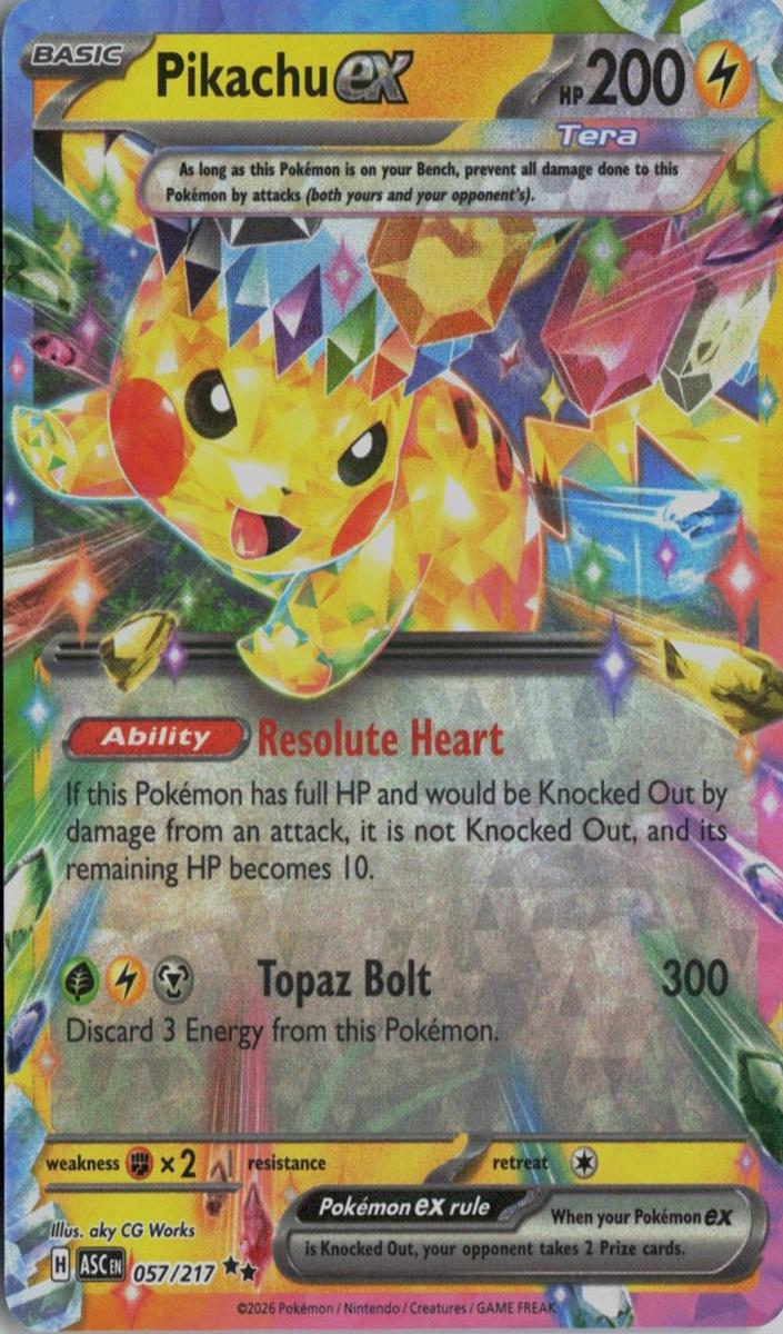 Pikachu EX 2026 Pokemon Mega Evolution Ascended Heroes