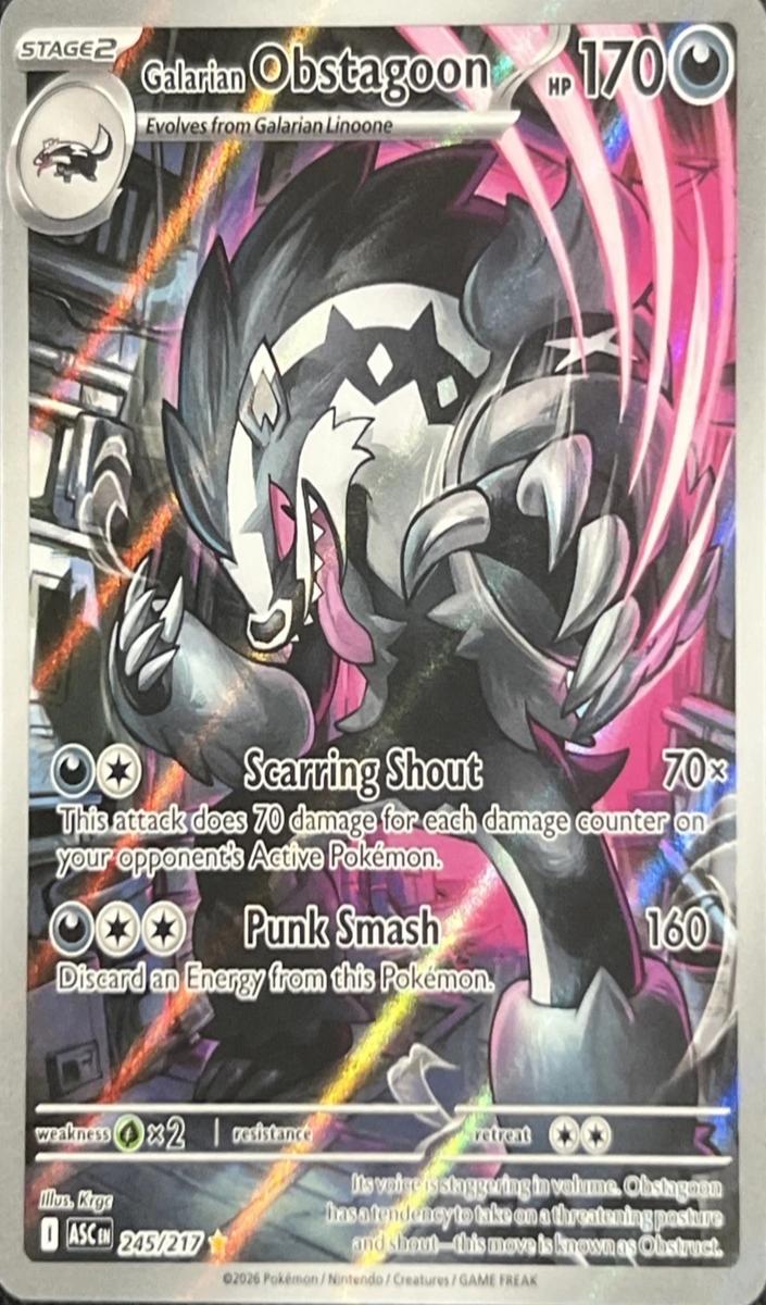 Galarian Obstagoon 2026 Pokemon Mega Evolution Ascended Heroes