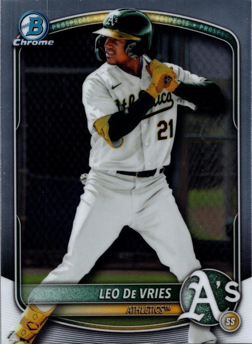 Leo De Vries 2025 Bowman Draft Chrome card