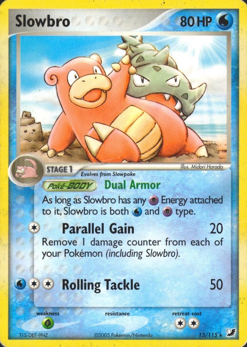 2005 Pokemon Ex Unseenforces Holo #13 Slowbro front