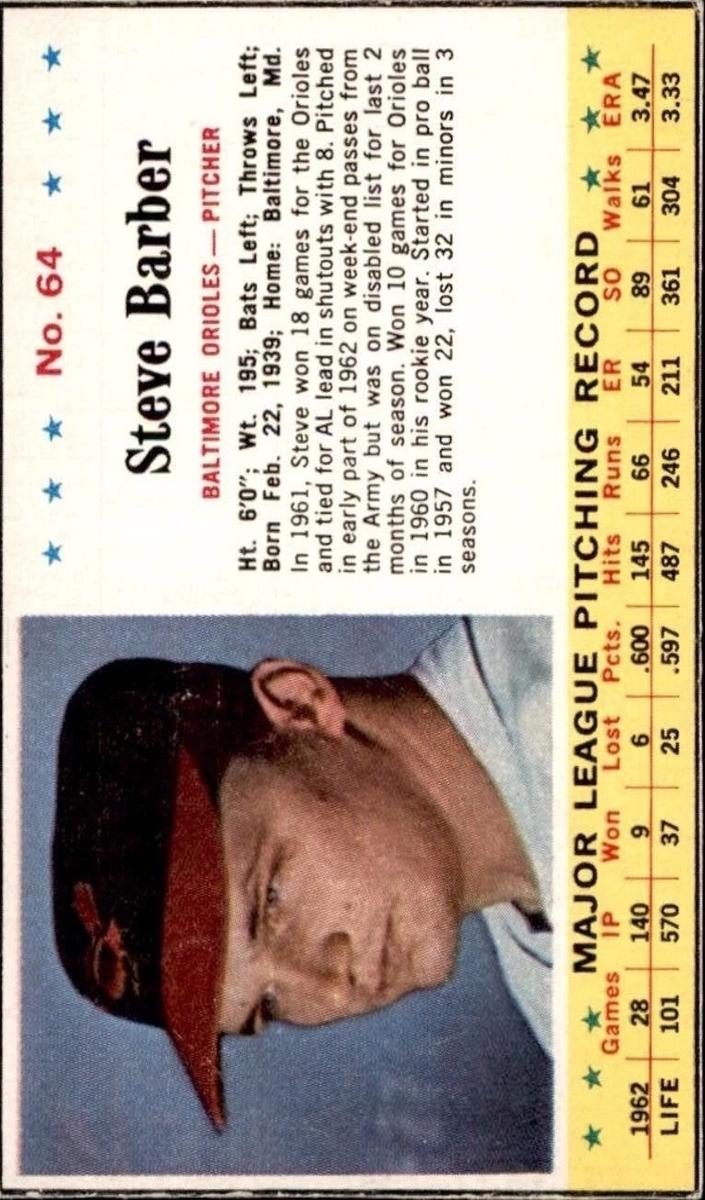 1963 Steve Barber #64