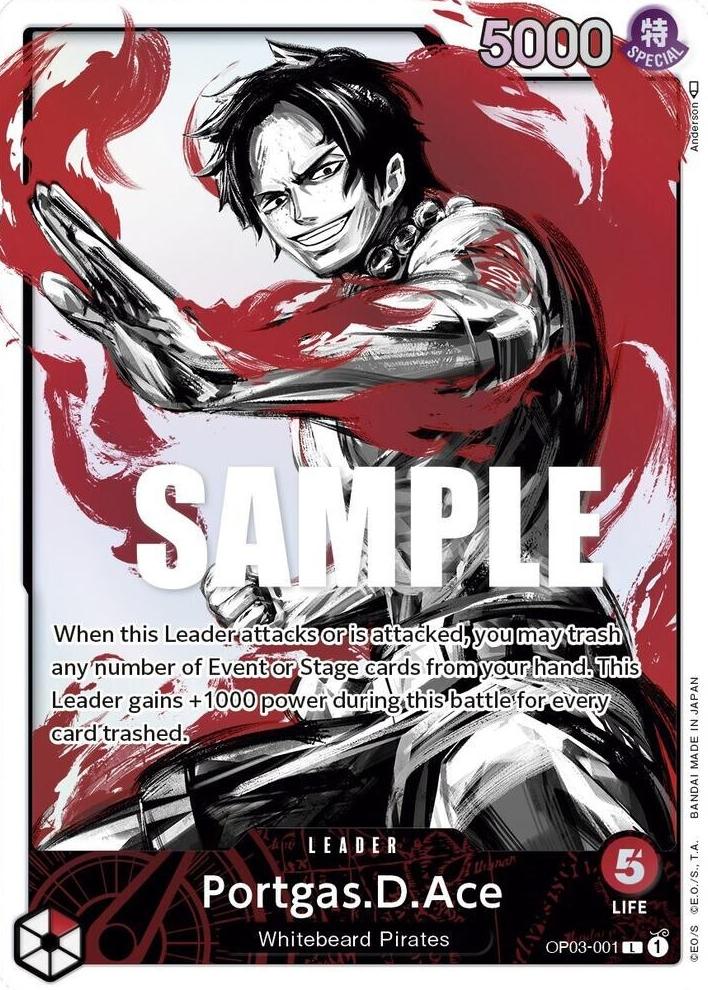 2023 One Piece Pillars of Strength Opo3-Alternate Art Alt Art #001 Portgasd.ace front