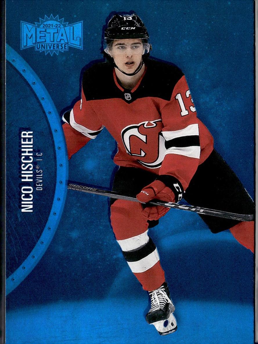 2021 Skybox Metal Universe Nico Hischier [Blue Spectrum] #16 card