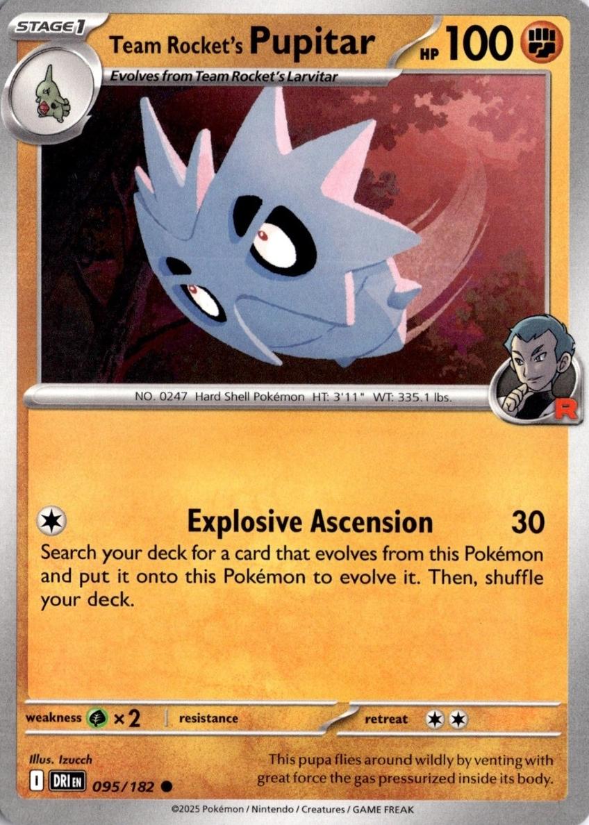 Team Rocket's Pupitar 2025 Pokemon Scarlet & Violet Destined Rivals